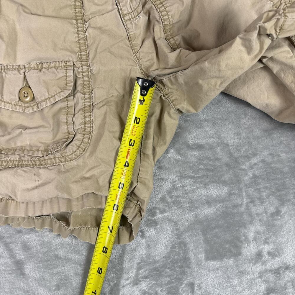 Polo Jeans Co. vintage Women's Tan Cotton Cargo Shorts Distressed size 4 b15 - Picture 5 of 8